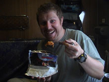 eating packet noodles on the trans siberian