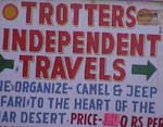 Trotters Independent Travels sign