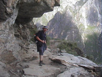 marc on footpath, tiger leaping gorge